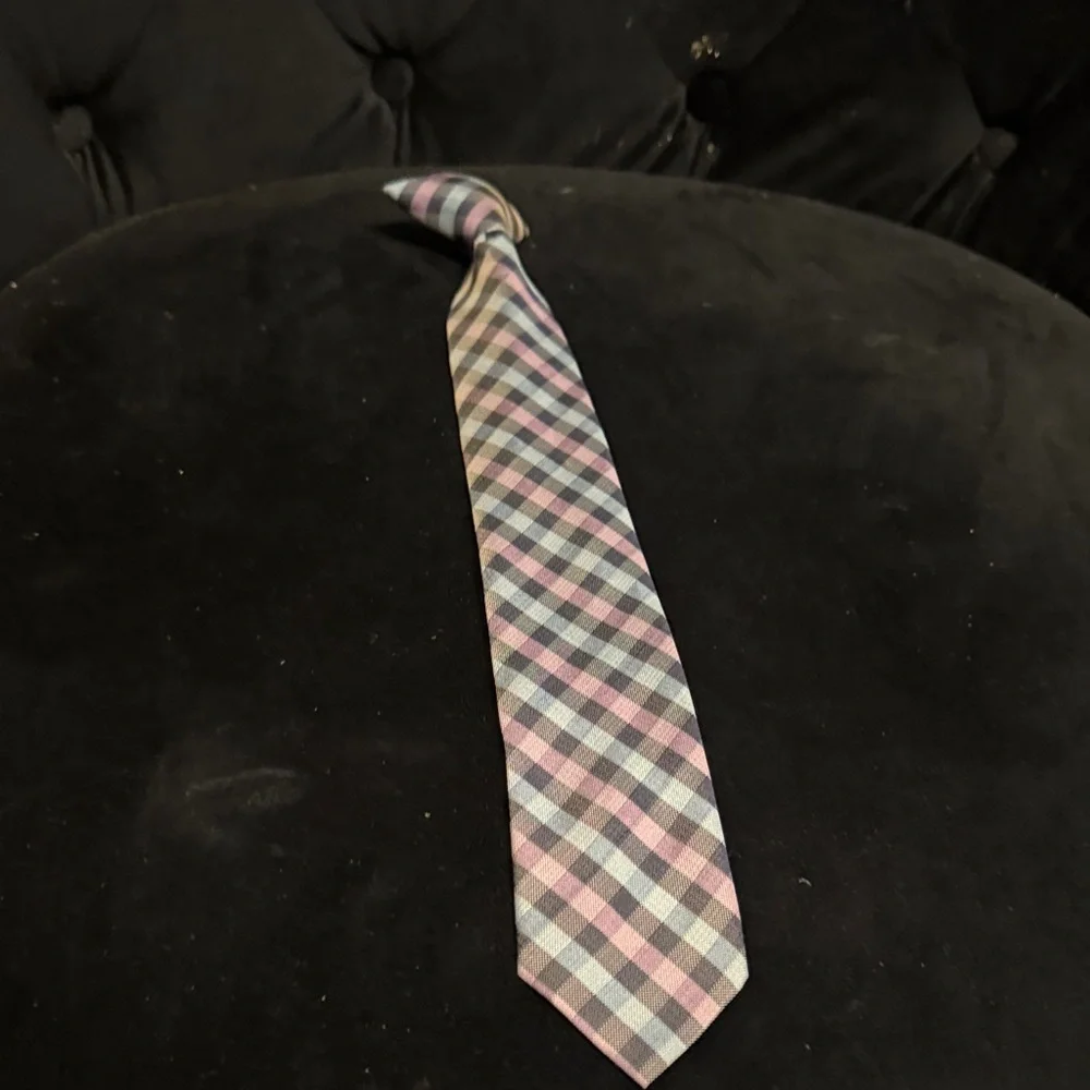 Boys Checkered Tie - Blue, Pink, Black